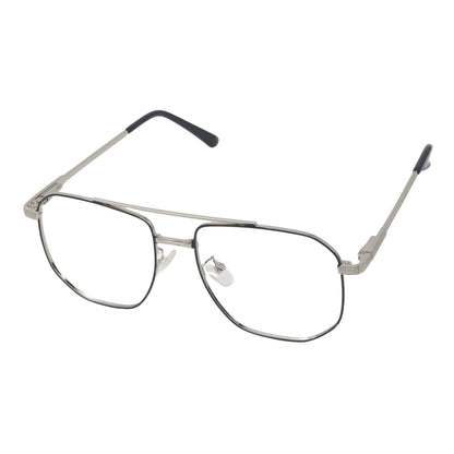 Metal Full rim square Frame for Men silver and Black colour