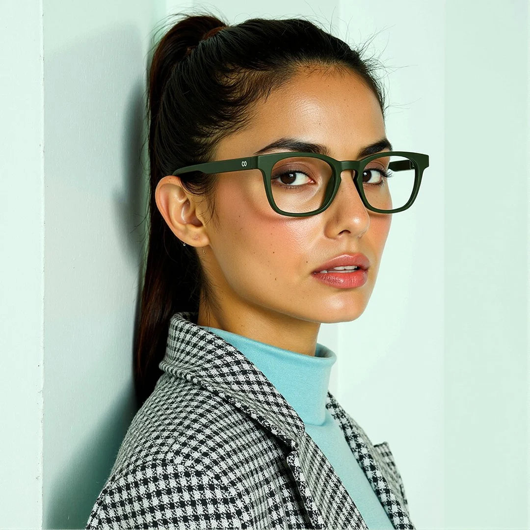 Military Green Full Rim Square  HUSTLR Frame for men &amp; women