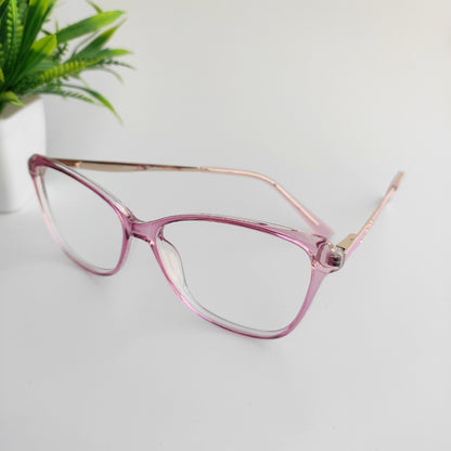 Transparency pink cateye oversized plastic frame