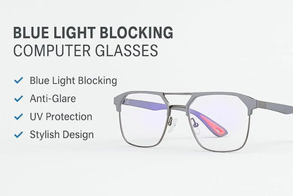 Matt GREY BLUE CUT UV-400 Frame ( power lens Available)