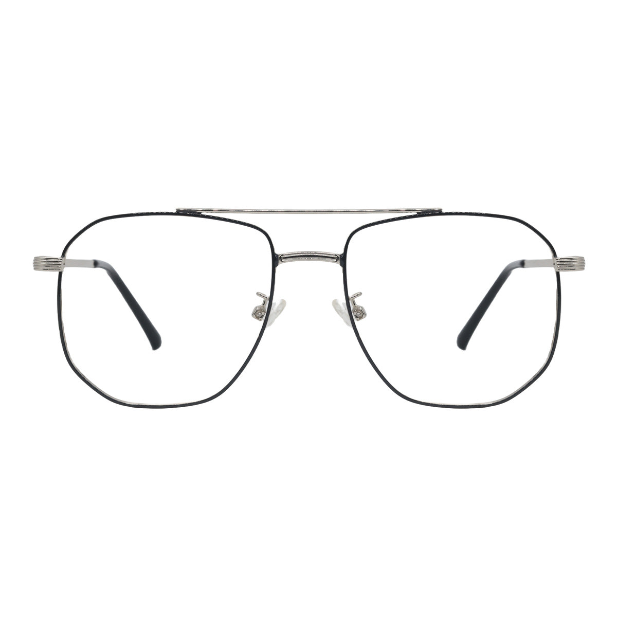 Metal Full rim square Frame for Men silver and Black colour