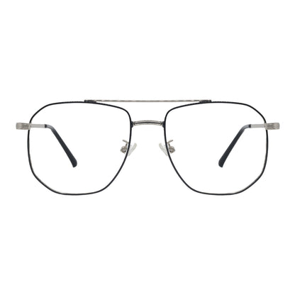Metal Full rim square Frame for Men silver and Black colour