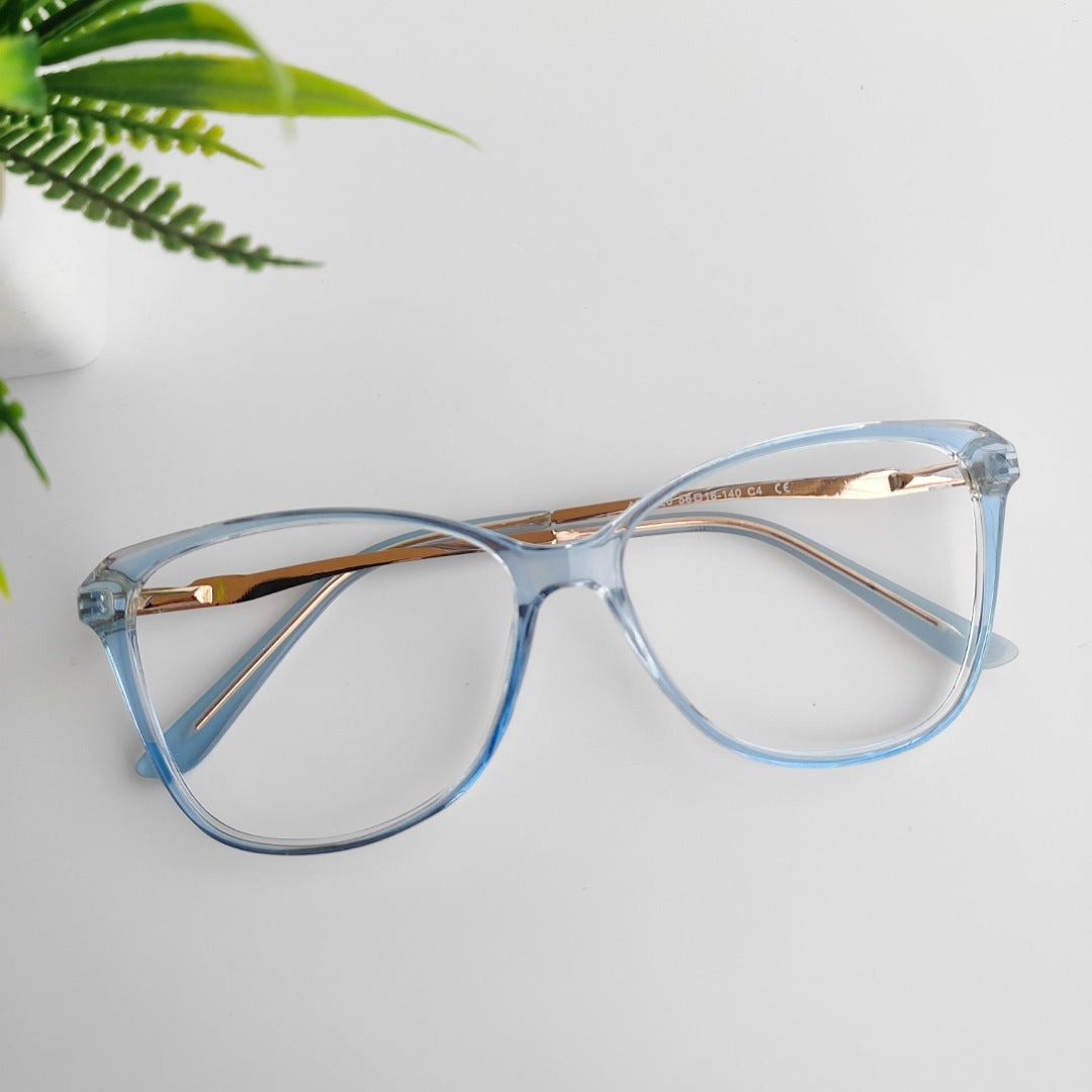 Blue transparency cat eye Full Rim frame