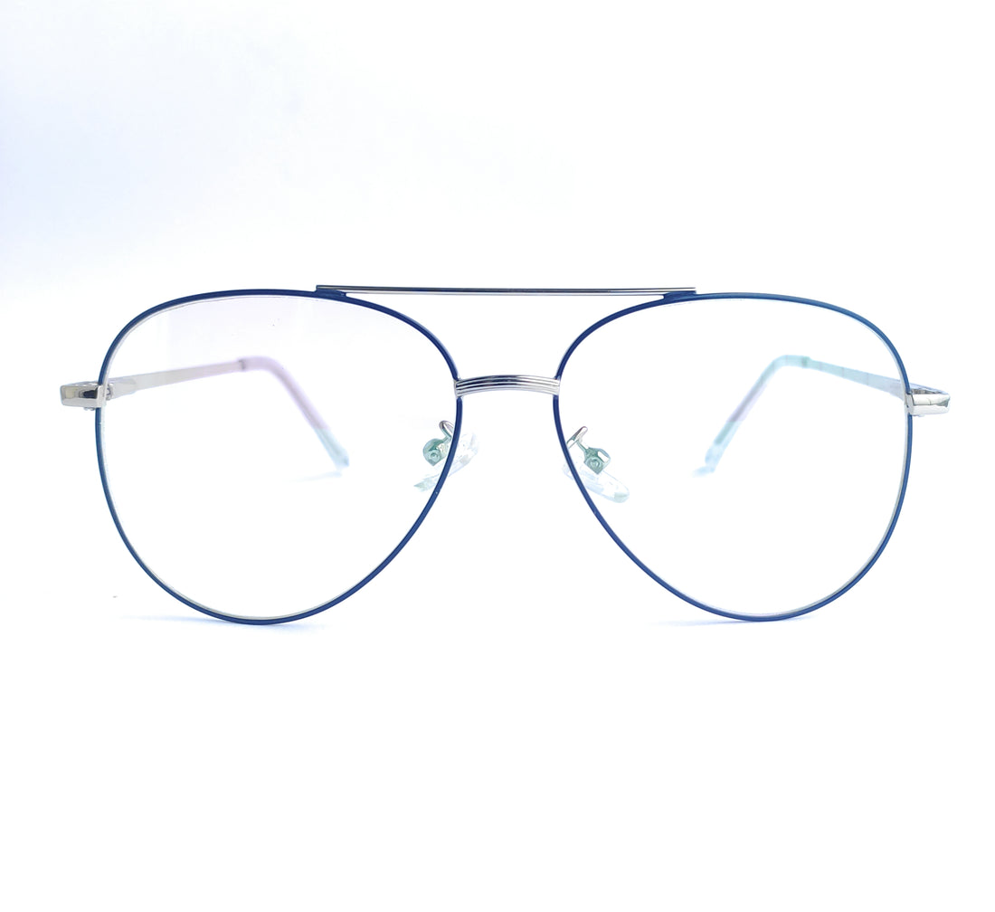 Aviator silver metal full rim frame